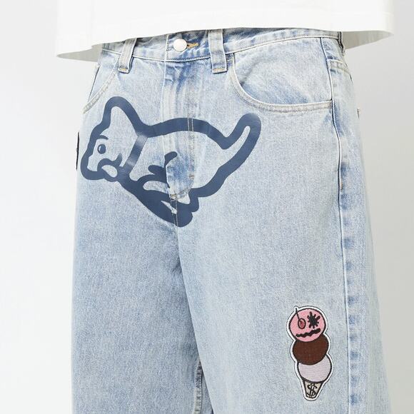 Ice cream Running Puppy Patch Triple Scoop baggy Jeans Heavy Wash Blue size 30 - Picture 4 of 16